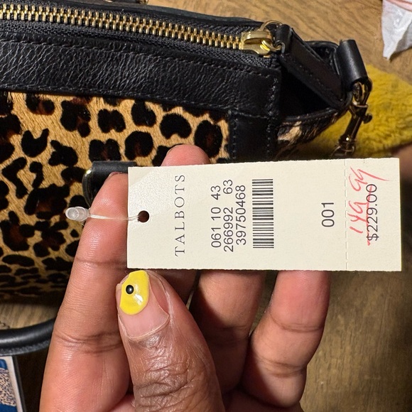 Talbots Leopard and Black Satchel - Picture 4 of 5